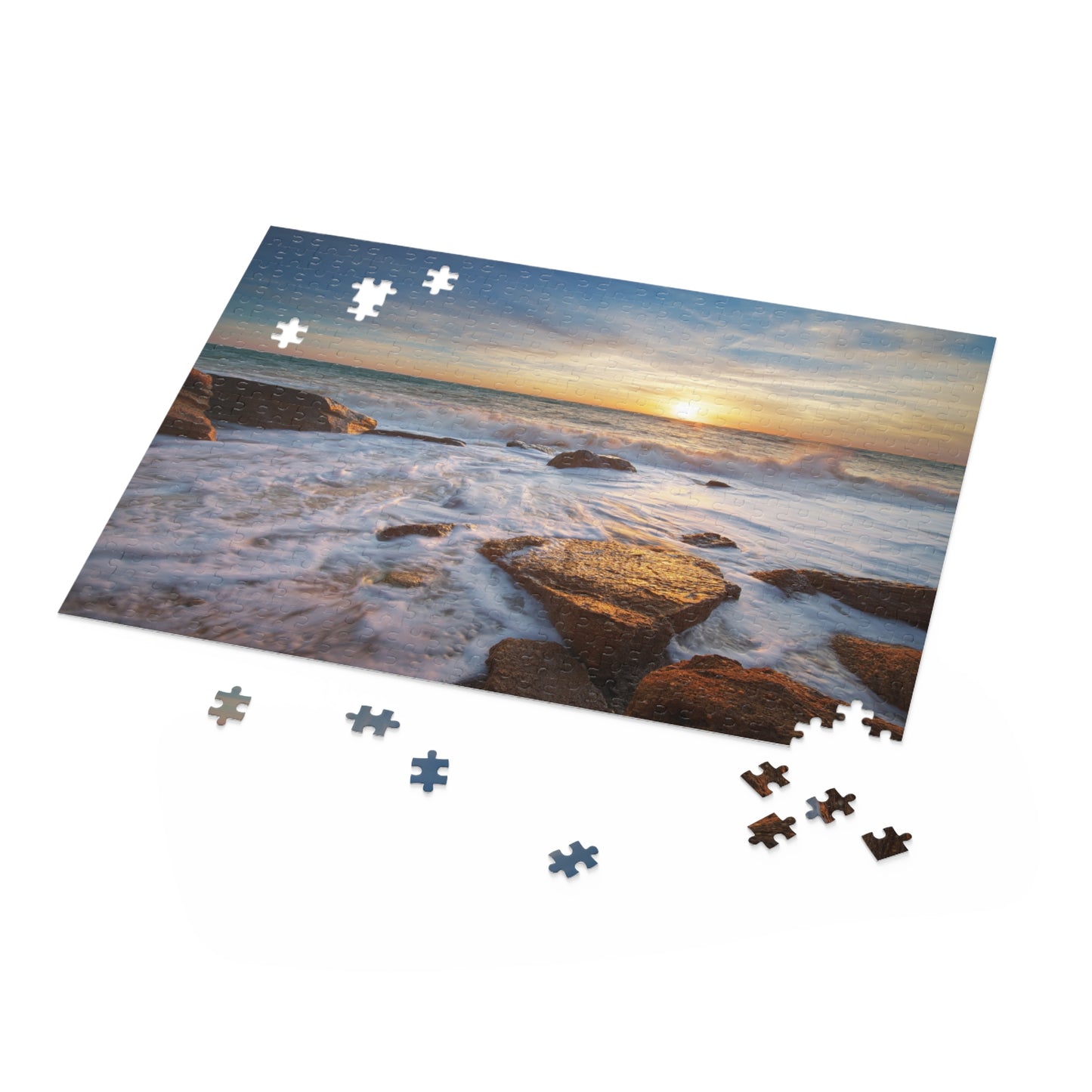 Stones And Sea Sunset Jigsaw