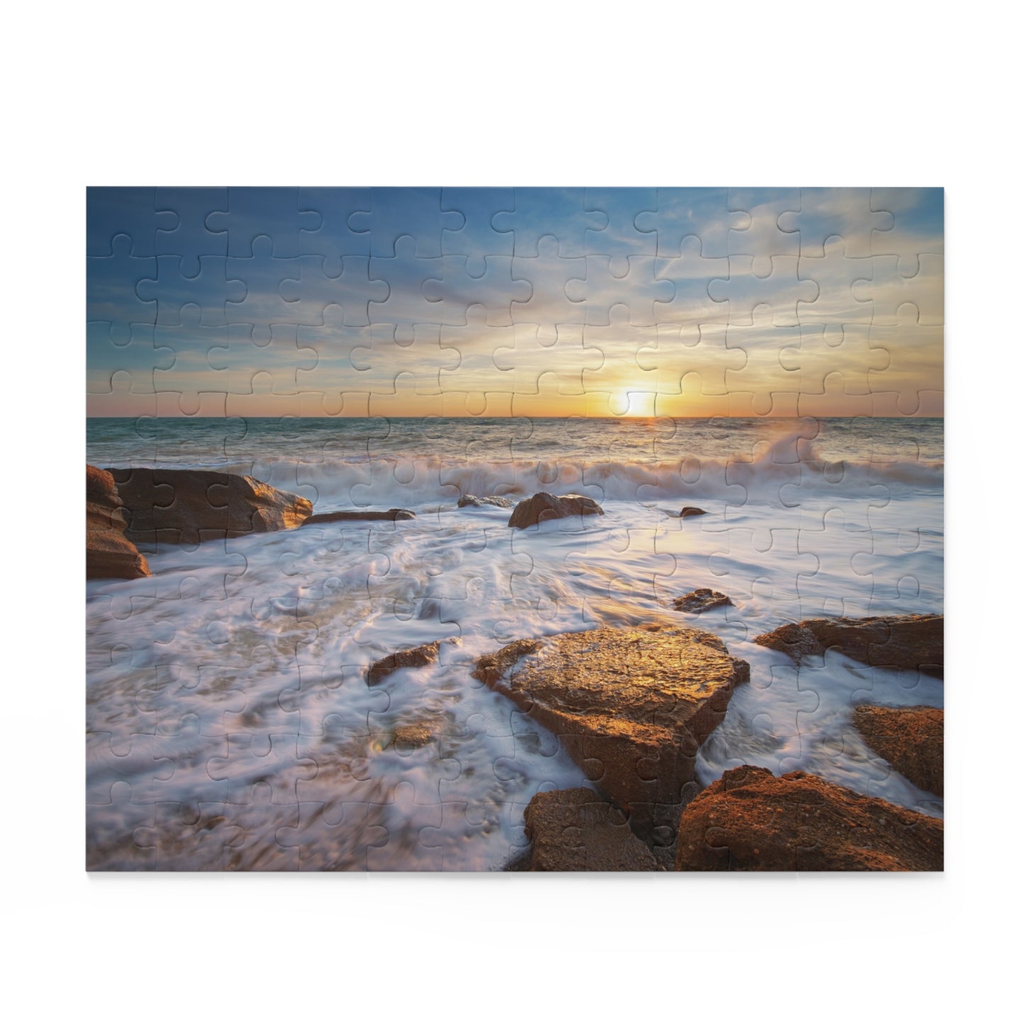 Stones And Sea Sunset Jigsaw