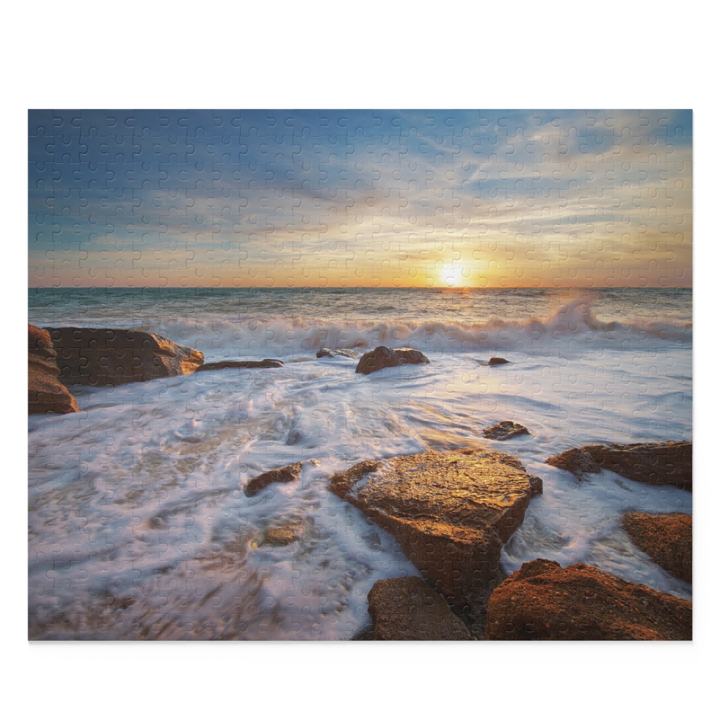 Stones And Sea Sunset Jigsaw