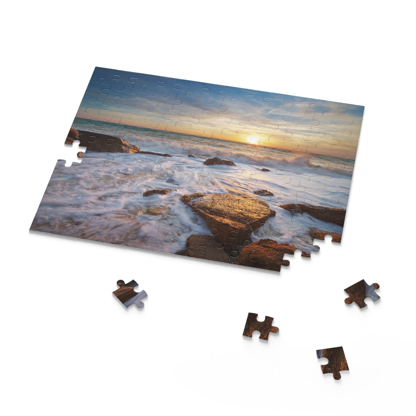 Stones And Sea Sunset Jigsaw