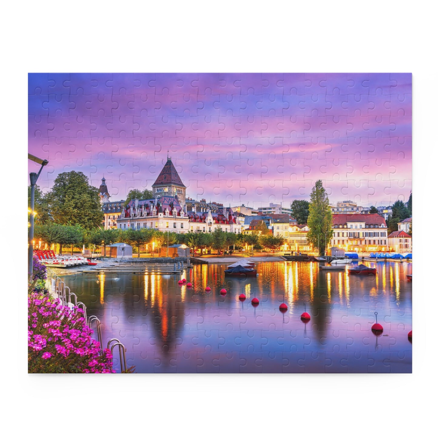 Lausanne Switzerland Twilight Jigsaw