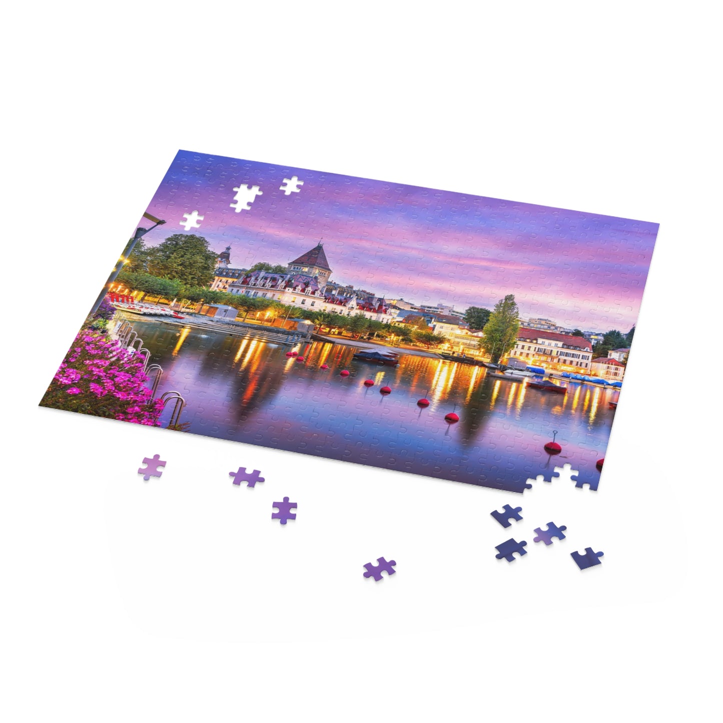 Lausanne Switzerland Twilight Jigsaw
