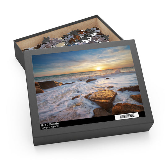 Stones And Sea Sunset Jigsaw