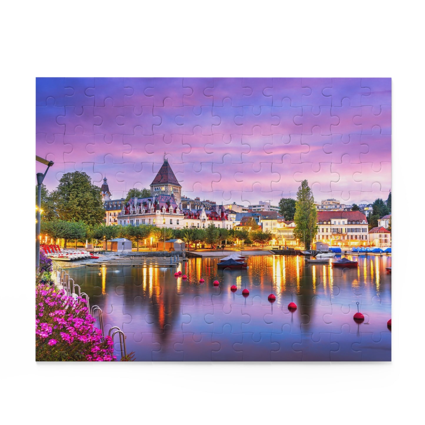 Lausanne Switzerland Twilight Jigsaw