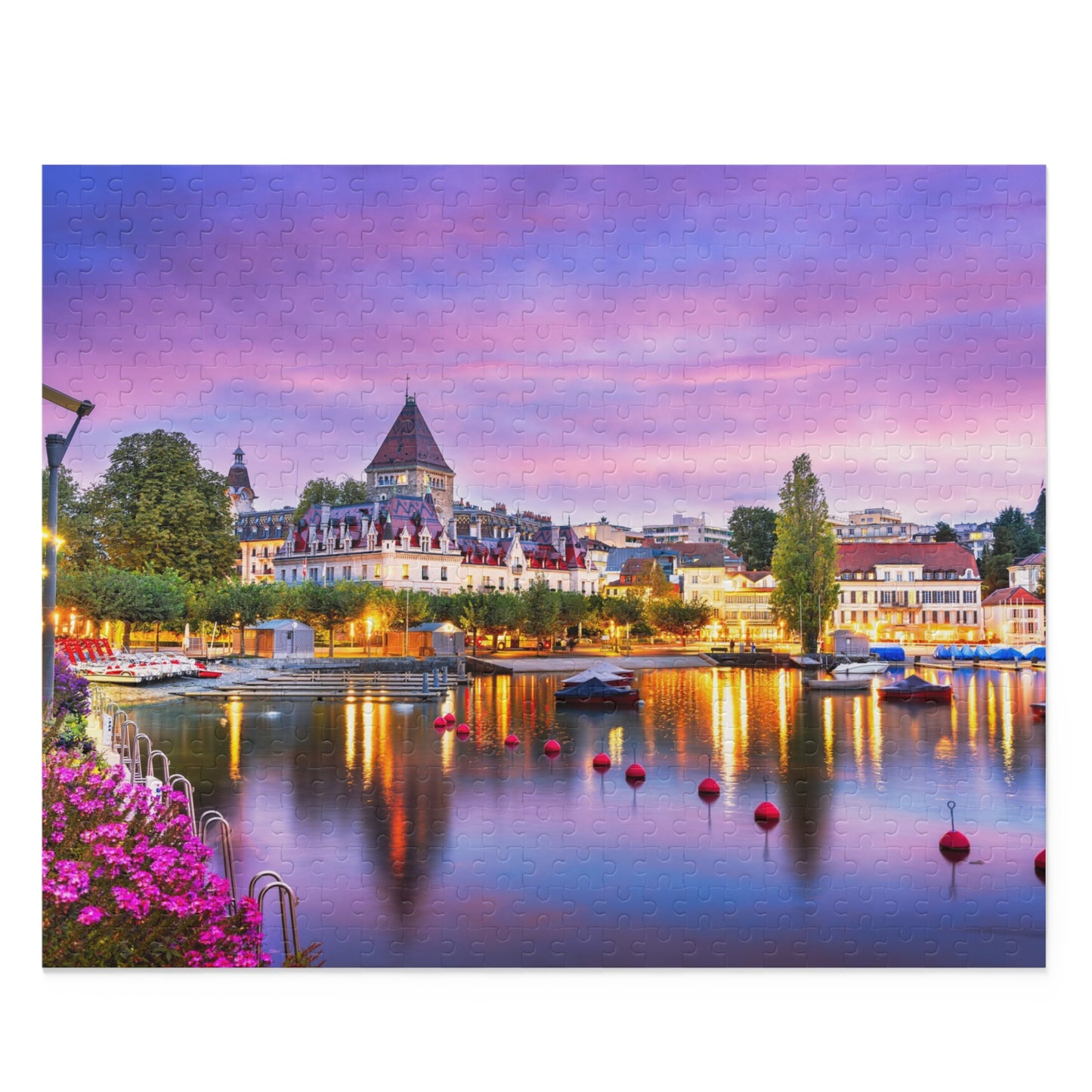 Lausanne Switzerland Twilight Jigsaw
