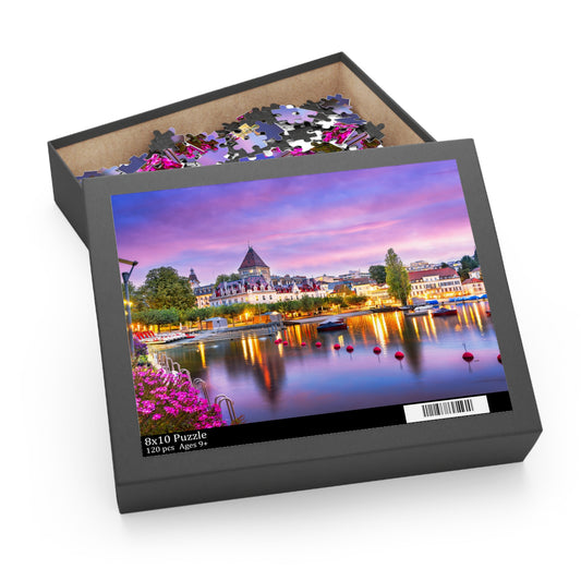 Lausanne Switzerland Twilight Jigsaw