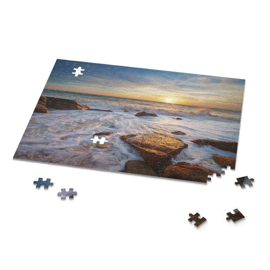 Stones And Sea Sunset Jigsaw